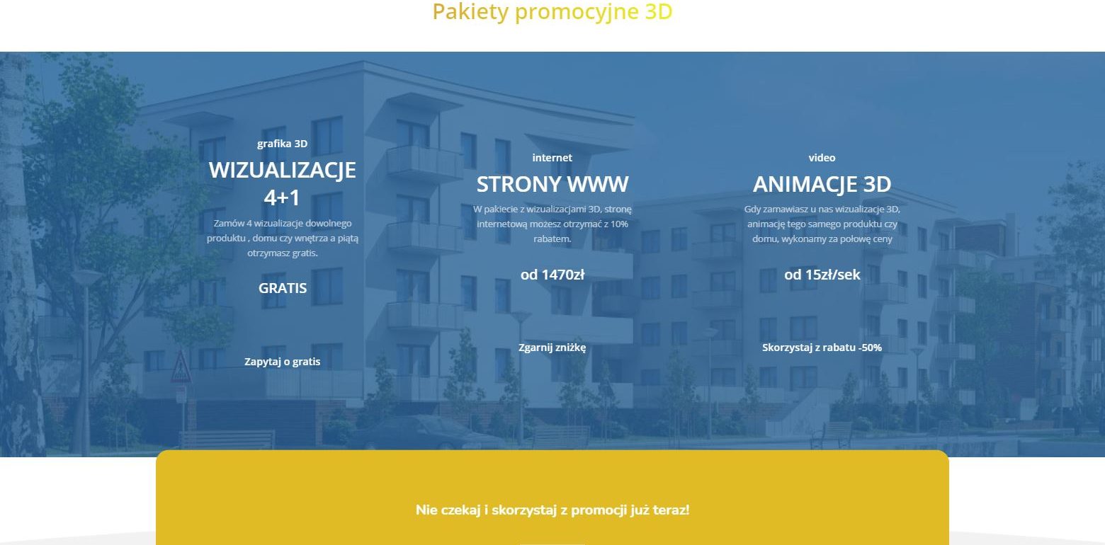 cennik wizualizacji 3d interaktywny cennik koszt wykonania wizualizacji