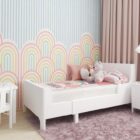 wizualizacja łóżka dziecięcego dla dziewczynki tęcza