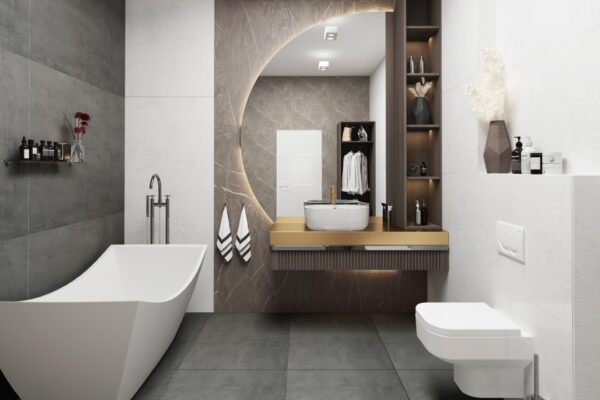 wizualizacja nowoczesnej łazienki 3d