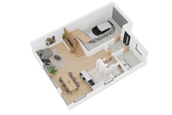 rzuty mieszkań 3d do prezentacji mieszkania w domu i budynku